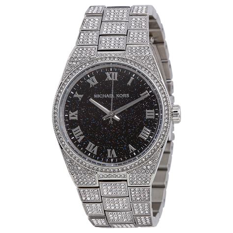 michael kors channing black crystal pave watch|Michael Kors Channing Black Crystal Pave Stainless Steel Watch .